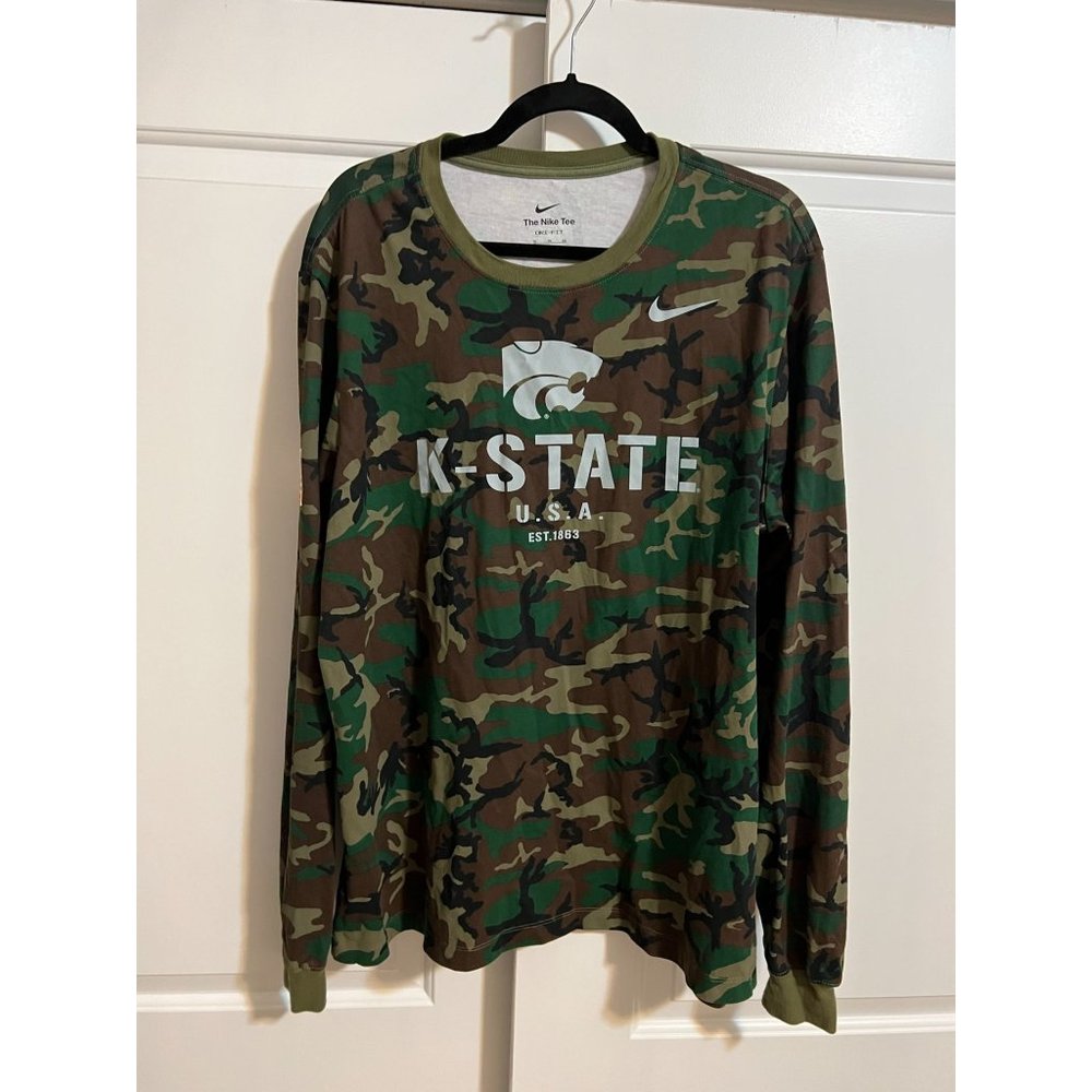 Nike Camo Kansas State Wildcats Long Sleeve Shirt - Size XL
